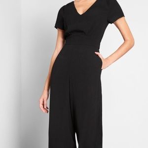 Black Cropped Jumpsuit NWT